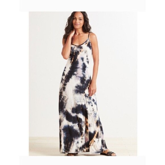 Peyton Jensen Women's Tie-Dye Cece Cami  Maxi Dress Sleeveless V-Neck Boho Sz XS - Picture 1 of 14